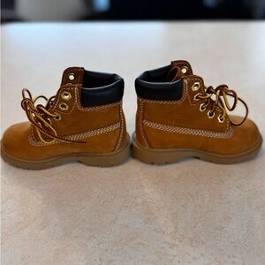 Timberland Kids Brown Boots with Black Collar